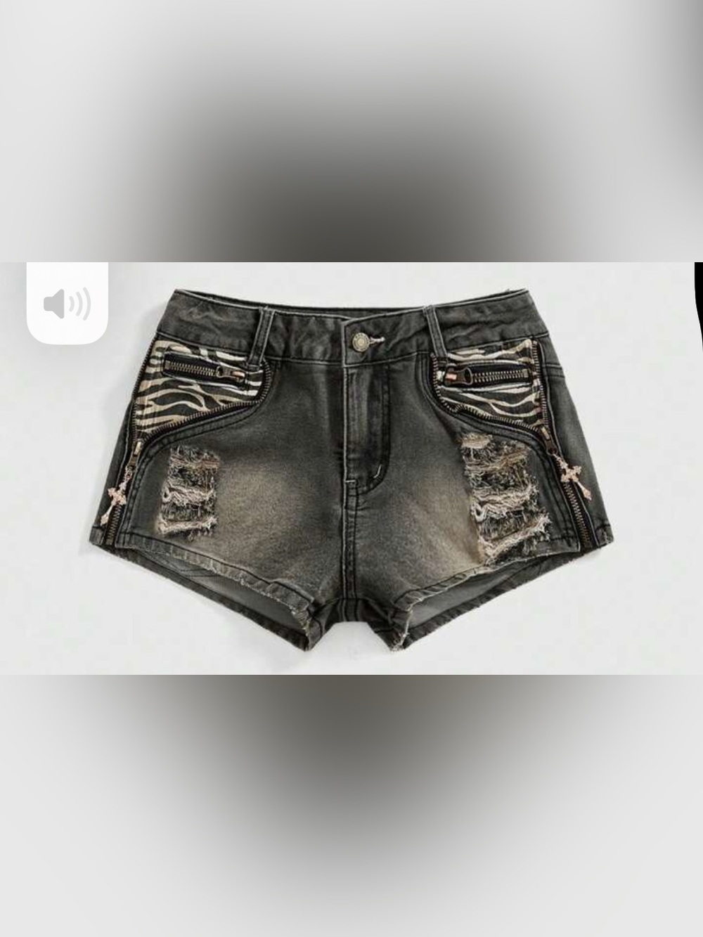 ROMWE | Grunge Punk Y2K Baddie Zebra Patchwork Shorts | Small